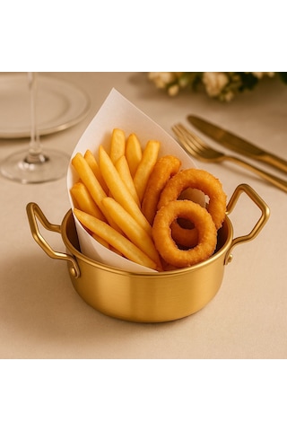 Morponi Saplı Gold Sunumluk & Meze Sunumluk Çelik 1 Adet 10 Cm Stainless Steel Altın