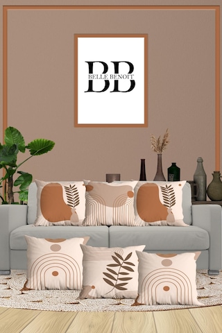 Belle Benoit Baskılı Dekoratif 6'lı Koltuk Kırlent Kılıfı Desen18