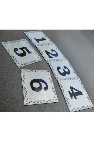 Kapı Numarası 5.5x6.5 Cm Kendinden Yapışkanlı No:1 den 6’YA