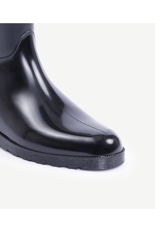 Yargıcı Deri Atkılı Yağmur Çizmesi 25kkay4057x 001 Siyah