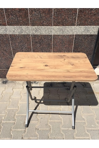 Sadeceonda Mermer Desenli Çam Katlanır Balkon Masası - 50x80 Cm