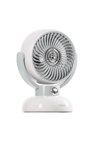 Everest Efn12 Krem 1200mah 3 Hız Kademe Led Işıklı Retro Masaüstü Usb Fan 1 Adet