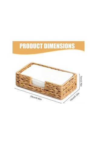 Geeksen Doğal Su Sümbülü El Dokuma Depolama Sepeti - 24x13x7cm Masa/banyo Bezi Ve Küçük Eşya Saklama Kutusu