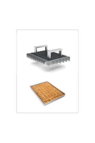 Baklava Dilimleme Bıçağı Paslanmaz Çelik Baklava Dilimi İz Çıkarma Bıçağı, Baklava Dilimleme Aparatı Gümüş