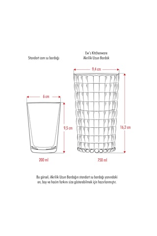 Allegra Koyu Yeşil Bardak - 750 Ml Tekli Akrilik Malzeme - Cam Değildir Kırılmaya Dayanıklı