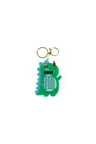 Hesap Makinesi Dino Mini Anahtarlıklı Labirent Oyunlu Yeşil