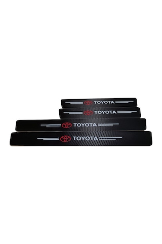 Toyota Logolu Karbon Kapı Eşiği Koruyucu Bant Folyo 4'lü Set
