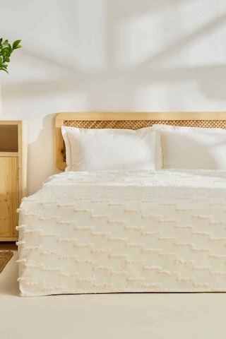 Kaşmir Home Ella Çift Kişilik Yatak Örtüsü Offwhite