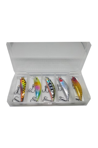 5 Adet Kutulu Lrf Ve Spin Suni Rapala 5.8 Cm 5.4 Gr Balık Yem Seti