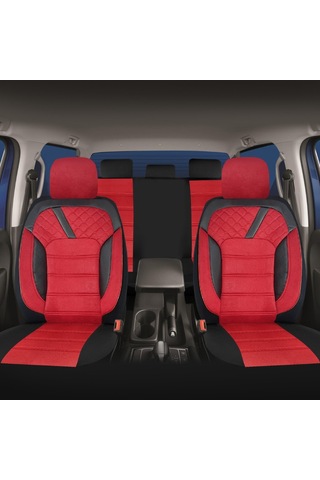 Pandami Oto Koltuk Kılıfı, Tam Set, Tay Tüyü / Kırmızı