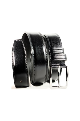 Mergenshoes Siyah Hakiki Deri Erkek Kumaş Pantolon Kemeri K04 001