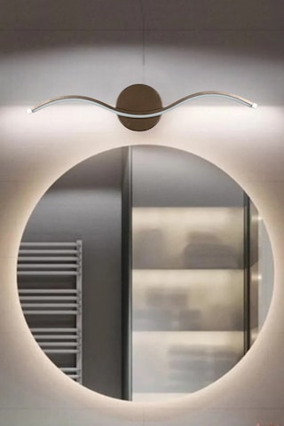 Wave Modern Tasarım Kahverengi Gün Işığı Ledli Banyo - Mutfak - S Kahverengi