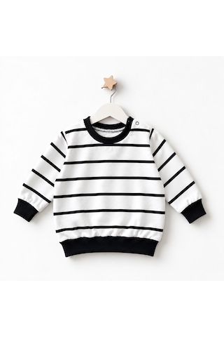 Bebe Bebek Sweatshirt Siyah - Beyaz