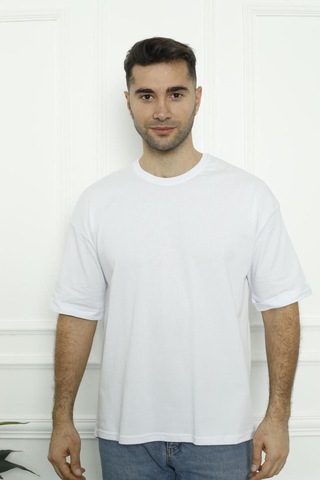 Tom John Erkek T-shirt Siyah Beyaz Oval Kesim 2 Li Set Mıxcolor Mıxcolor