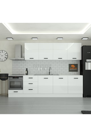 300 Cm Mutfak Dolabı Mdf Kapak Tezgah Dahil Yrkn300 97 Beyaz