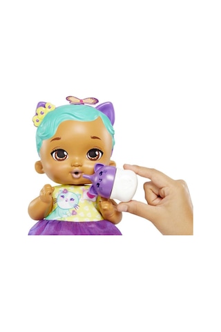My Garden Baby Yavru Kedi Bebeğimin Bakım Zamanı - Mavi Saçlı Bebek (30 Cm), Tekrar Kullanılabilen Bebek Bezi, Önlüğü, Biberonu ve Aksesuarlarıyla, 3