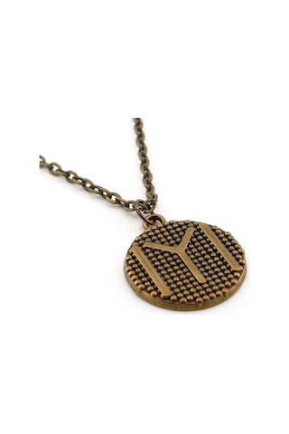 Bronz Metal Kayı Boyu Ok Yay Iyı Yazılı Erkek Kolye Q0163 (362561111)
