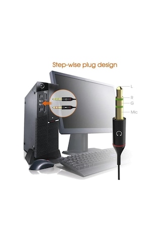 Tek Girişli Kulaklığı Bilgisayara Bağlama, Kulaklık Ve Mikrofon Ayırıcı, 1 Dişi 2 Ekek 3.5mm Jak Mikrofonlu Kulaklık Ayırıcı, Çevirici