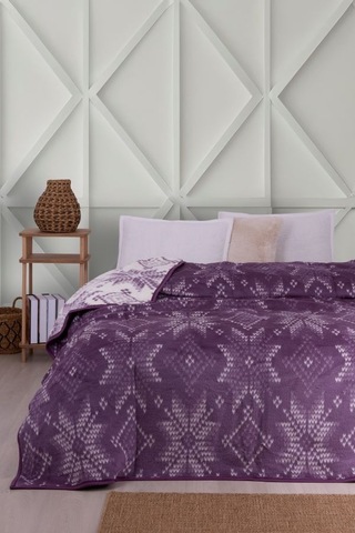 Lüks Peluş Tek Kişilik Battaniye 444 Lila 160 x 220