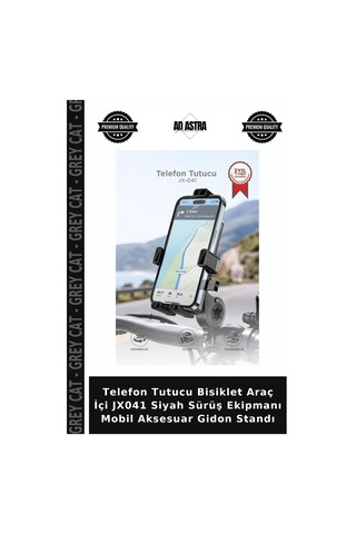 Telefon Tutucu Bisiklet Araç İçi Jx041 Siyah Sürüş Ekipmanı Mobil Aksesuar Gidon Standı