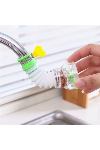 Jms 360 Derece DönenDuş Mutfak Su Filtresi Musluk Kafası With Filter Stone Mavi