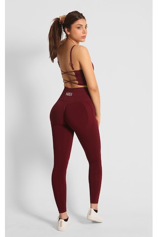Nature The Brand Ntb Seamless Scrunch Push-up Leggings Yüksek Bel Büzgülü Toparlayıcı Dikişsiz Tayt Vişne Çürüğü