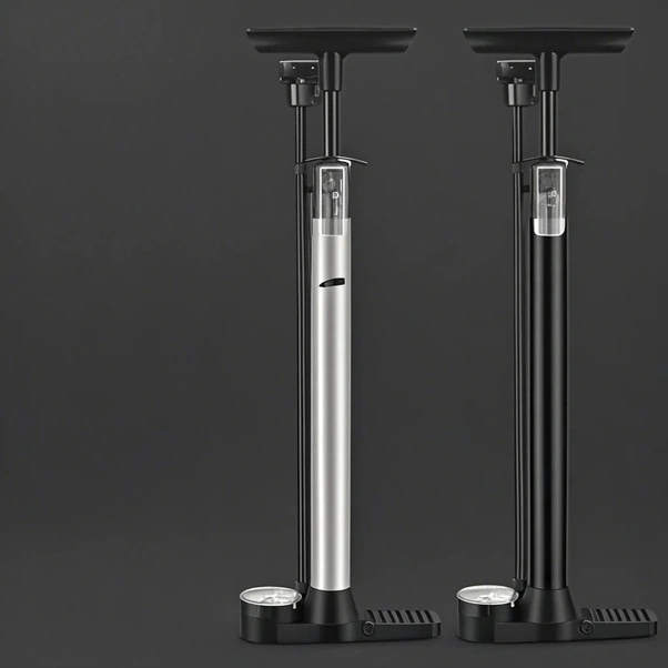 Fortunelane Yüksek Basınçlı Bisiklet Pompası - T Şekilli Kulp, Katlanır Taban, 140psı, Beyaz Renk, Hava Basınç Göstergeli