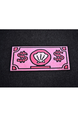 Zehra Abla Halı Yeni Lüks Dekoratif Pembe Para Banknotu Tasarım Digital Baskı Makine Halısı 7164 Çok Renkli