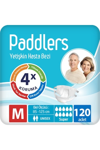 Paddlers Yetişkin Hasta Bantlı Bez Medium 120 Adet – Koli, Sızdırmaz