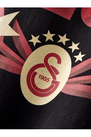 Galatasaray Lisanslı 2026 Şampiyonluğu Siyah T-shirt Aslan Ahşap Kutulu