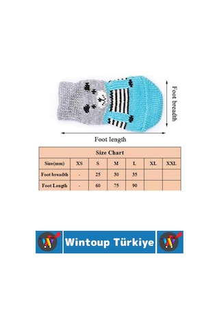 Evcil Hayvan Küçük Irk Kedi Köpek Likralı Kaydırmaz Sıcak Tutan Sevimli Örme Çorap 3 X 7.5 Cm 8 Adet