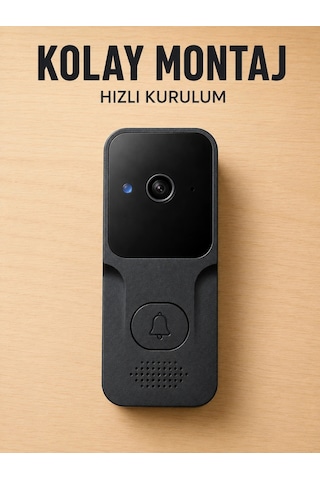Wi-fi Akıllı Görüntülü Kapı Zili Hd Kamera, Gece Görüşü Ve Telefon Bildirimli