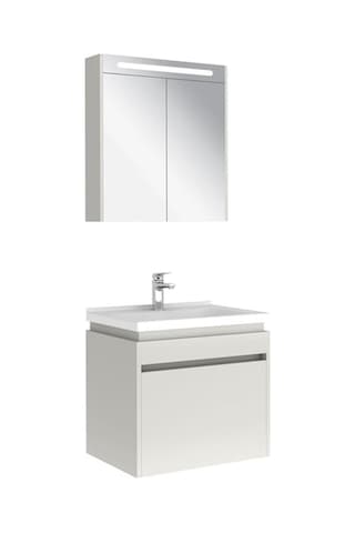 Kale Idea 2.0 65 Cm Tek Çekmeceli Set Parlak Beyaz Lavabo Dolabı + Aynalı Dolap