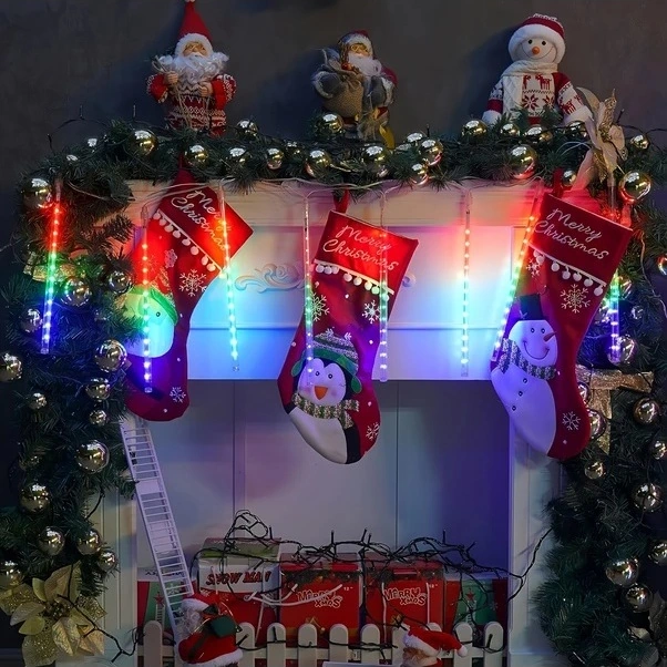 Trendooze Yas Parıltılı 192 Led 8 Tüp 118 İnç Mavi Usb Dekor Işık