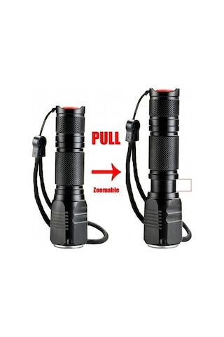 F.b.ı F-82 T6 Led Zoomlu 2000 Lm Yüksek Işık Şarjlı El Feneri Çok Renkli