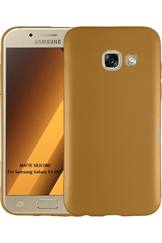 Samsung Galaxy Uyumlu A3 2017 (A320) Arka Kapak Silikon Kılıf + Temperli Cam Ekran Koruyucu