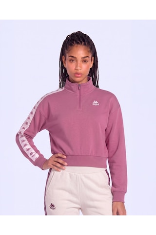 Kappa 222 Banda Mines Kadın Mor Viyole Regular Sweatshirt