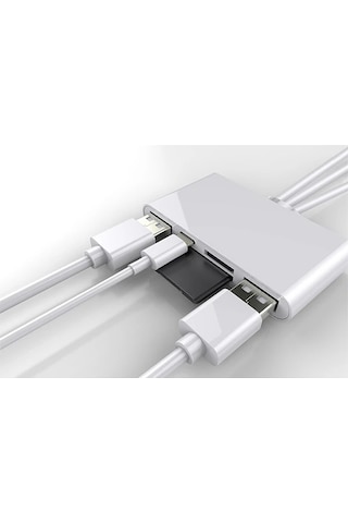 Ally 3 İn1 iPhone Uyumlu+usb C+ Usb A Kamera Okuyucu Kart Okuyucu- 5775