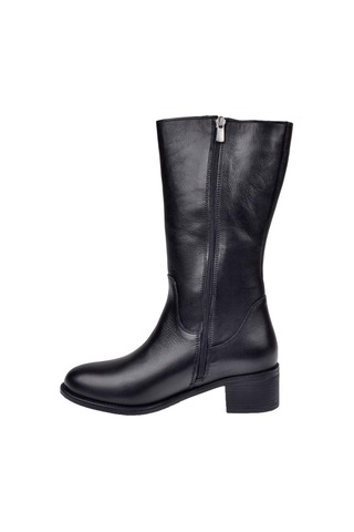 Pullman Hakiki Deri Kısa Kadın Çizme Voy-9289 Siyah-siyah Siyah