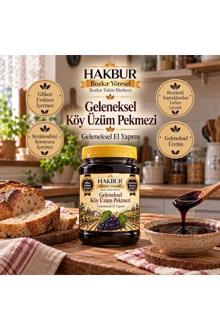 Bozkır Tahin Merkezi Geleneksel Üzüm Köy Pekmezi Glikoz İçermez Katkısız 950 G