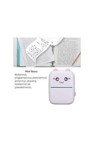 Veraura Lifestyle Sevimli Mini Taşınabilir Yazıcı Printer Sarı