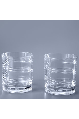 Jumbo Glory Infinite Spin 2'li Çizgili Viski Bardağı 250 Ml Şeffaf