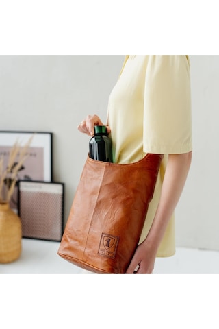Berliner Bags Emilia 2.0 Deri Omuz Çantası Kadın Vintage Kahverengi El Çantası