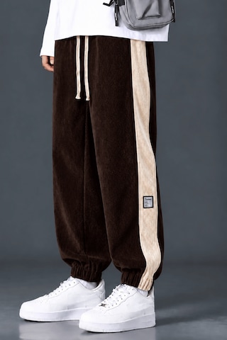 Genius Store Erkek Fitilli Kadife Pantolon Lastikli Rahat Kalıp Spor Pantolon Robalı-kadifepant Kahverengi