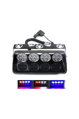 Cam İçi Çakar Lamba Uzaktan Kumandalı 16 Led 24W 12V Kırmızı-Mavi