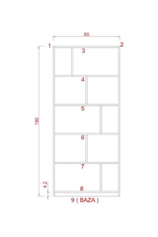 Rafkestir Odi Suntalam Kitaplık ( 80 X 180 Cm ) Cordoba ( Mat )
