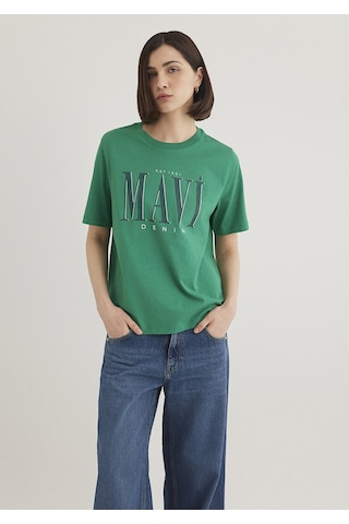 Mavi - Mavi Logo Baskılı Yeşil Tişört 1611990-71877 Yeşil