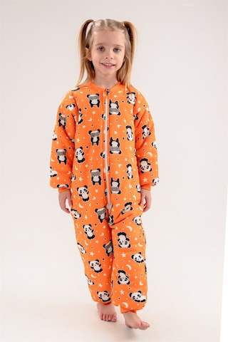 Kız Erkek Çocuk Kalın Elyaf Dolgulu 2.5 Tog Desenli Uyku Tulumu-turuncu Turuncu