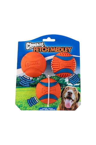 Ayrex Chuckit Fetch Medley Gen 3 Ultra Ball, Fetch Ball, Rugged Ball 3'lü Köpek Oyun Topu Seti Orta Boy