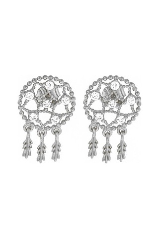 Masaliko Sallantılı Gümüş Küpe Sb1598, 925 Ayar Gümüş Küpe, Modern Trend Küpe, Altın Kaplama Küpe - Çift / Gümüş Gümüş